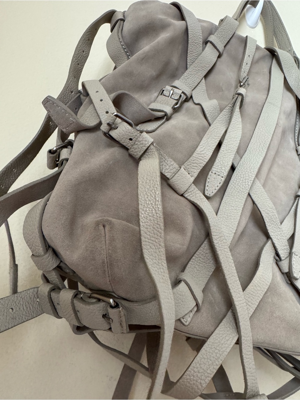 Alexander Wang Kirsten Bag Suede Leather Khaki Shoulder Strap Tote - Picture 3 of 10
